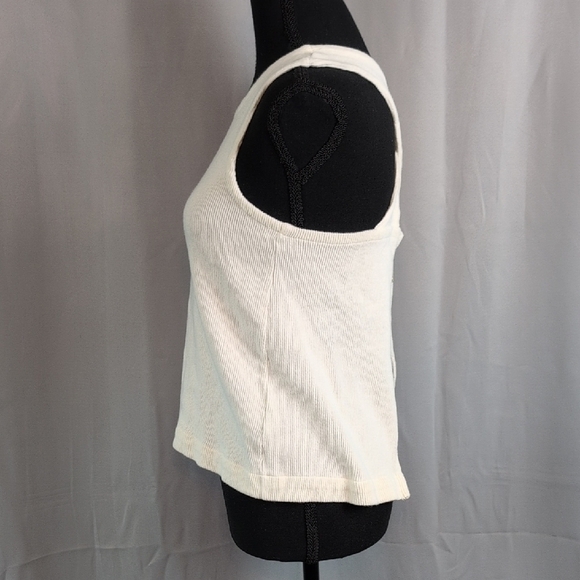 Madewell Cream Ribbed Sleeveless Tank Top - Picture 4 of 9